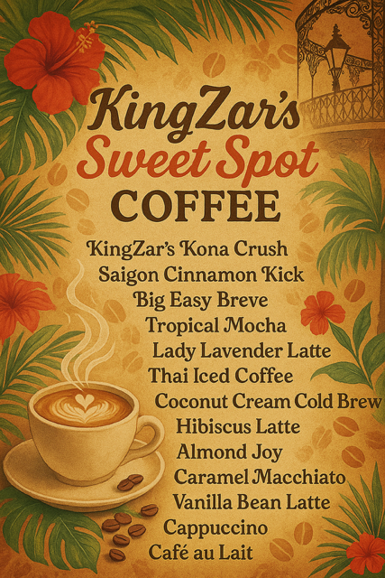 KingZar's Coffee Menu